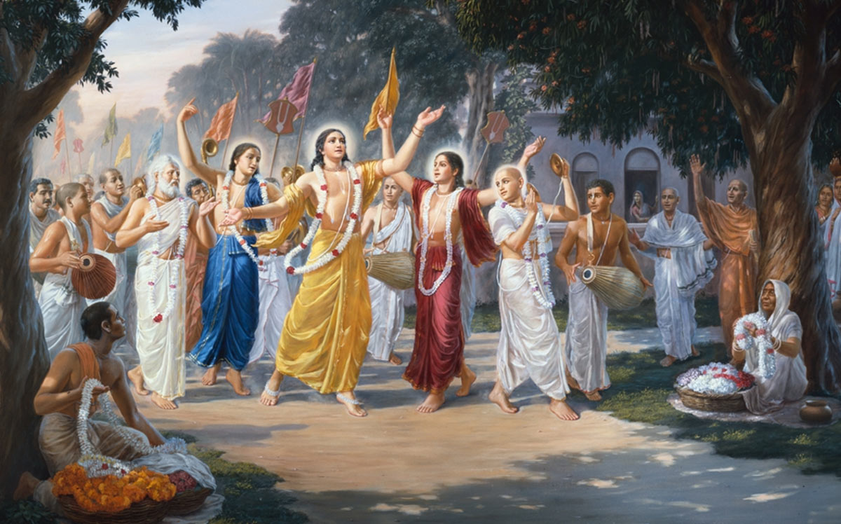 Krishna est apparu sous les traits de Son propre dévôt avec les sentiments d'amour de Srimati Radharani Sa compagne éternelle.
